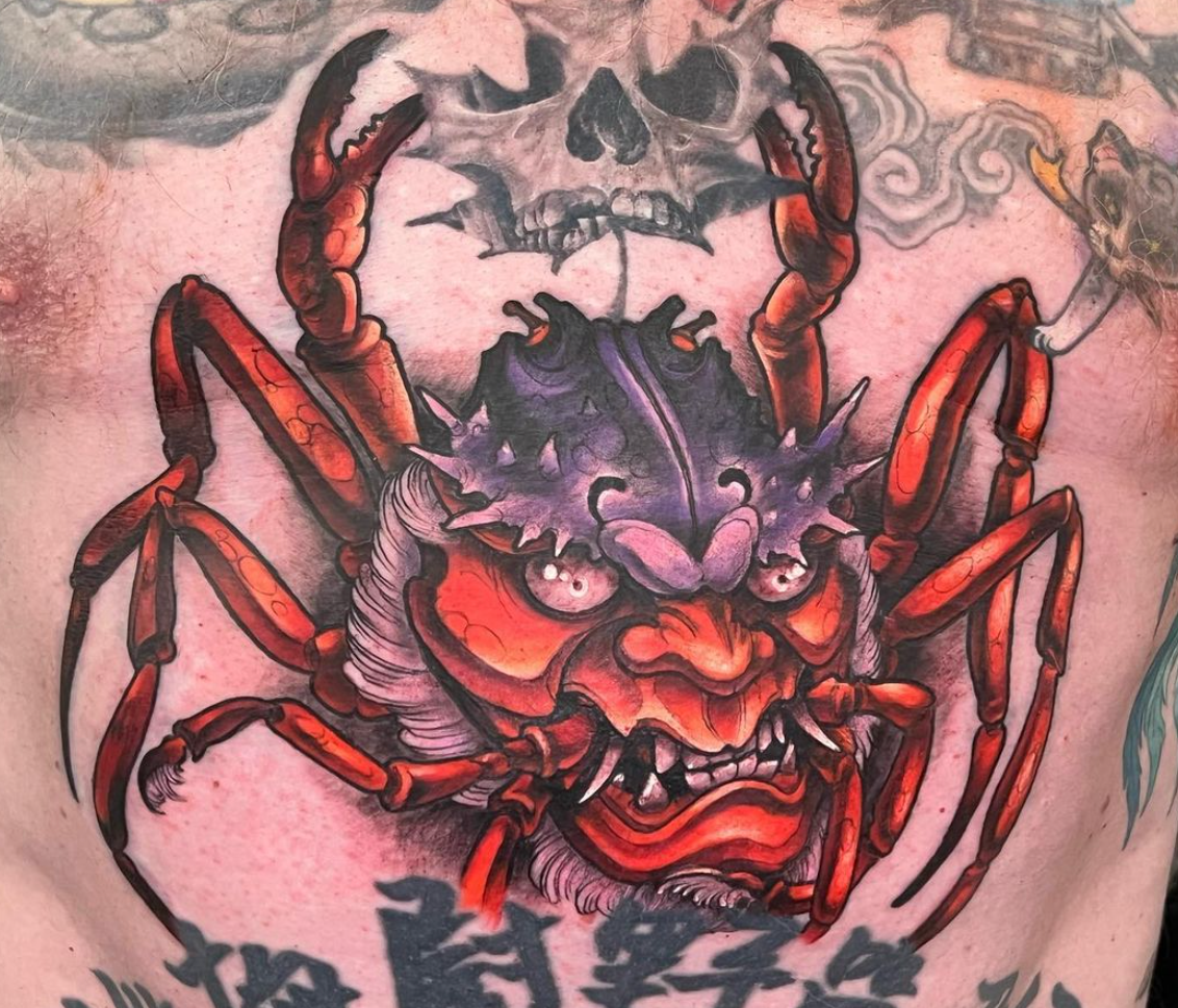 Crab Tattoo Metal Prints for Sale  Redbubble
